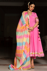 Kota Doria dupatta with lacework