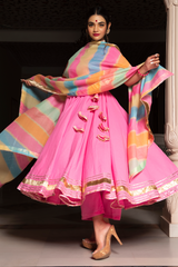 Cotton angrakha suit for women