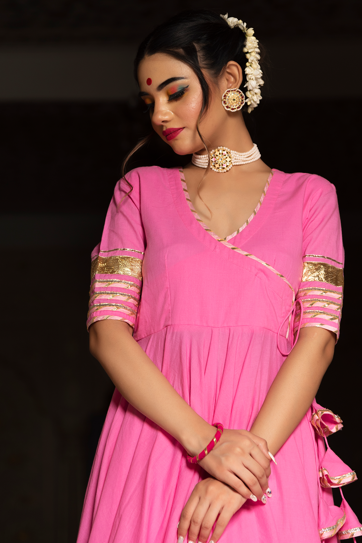 Lacework and gotta border angrakha