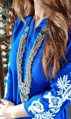 cotton jumpsuit with embroidered sleeves