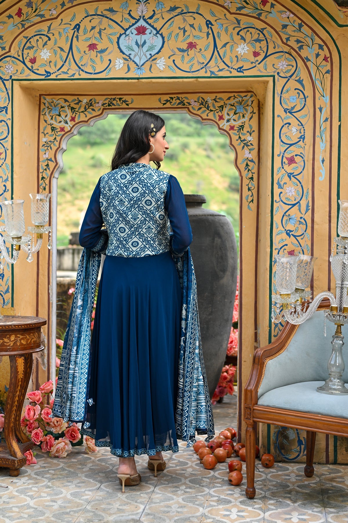 royal blue anarkali suit