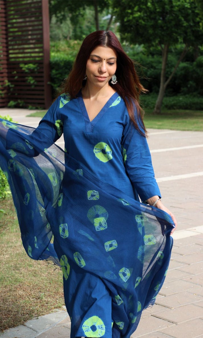 Shibori print kurta set