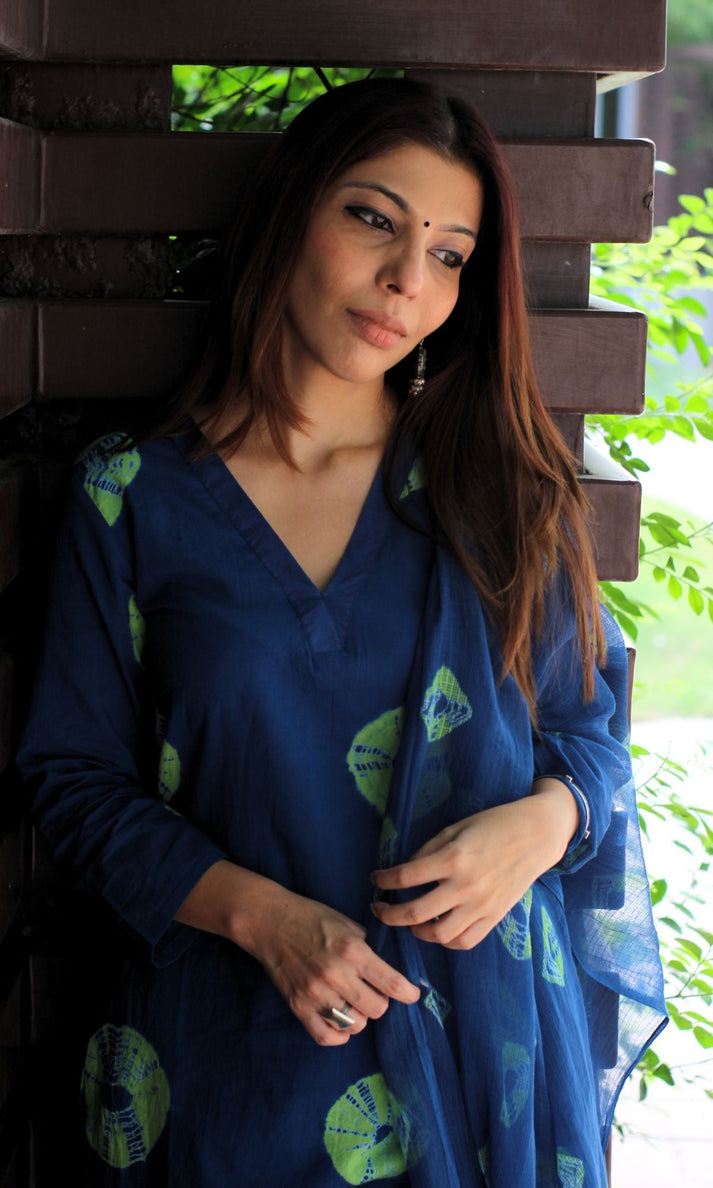 Women's cotton kurta with dupatta