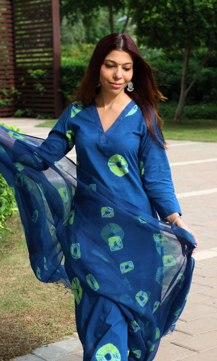 Royal blue ethnic suit set