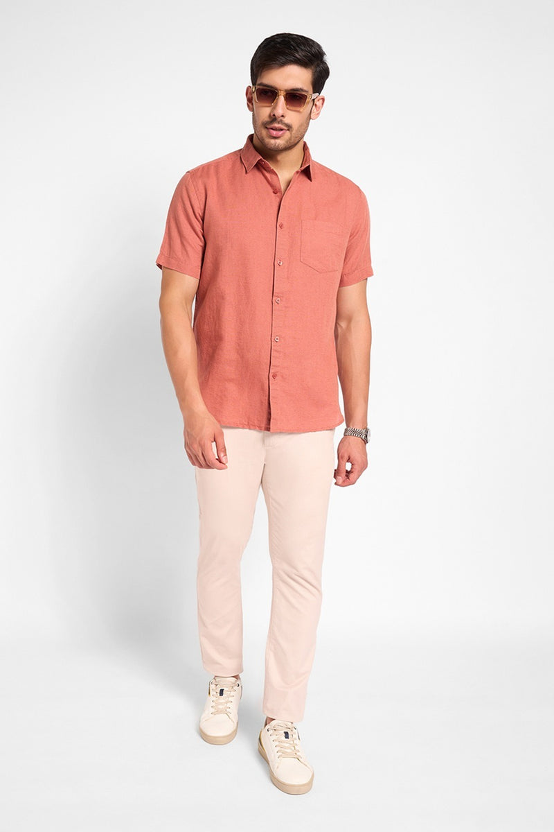 Button-up rust shirt