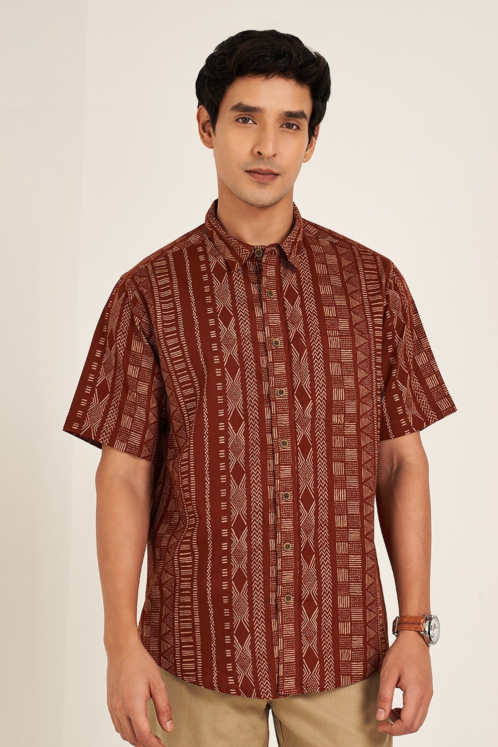 Rust color men's shirt