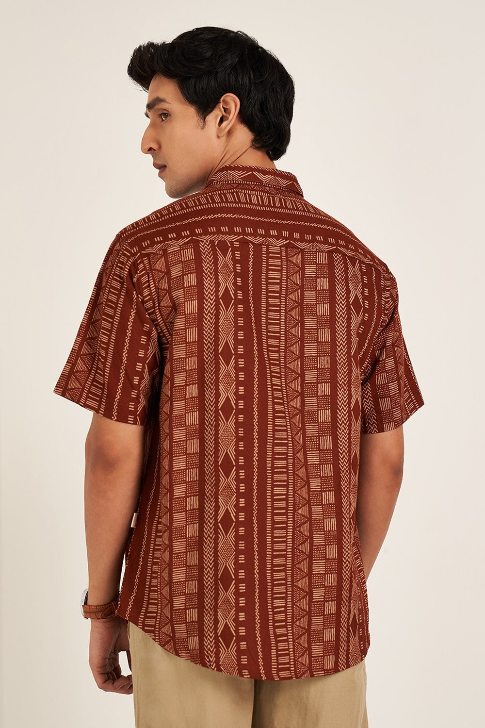 Ethnic print half sleeve shirt