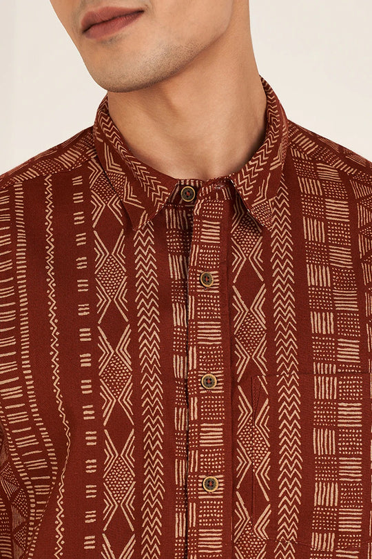 Relaxed fit rust shirt