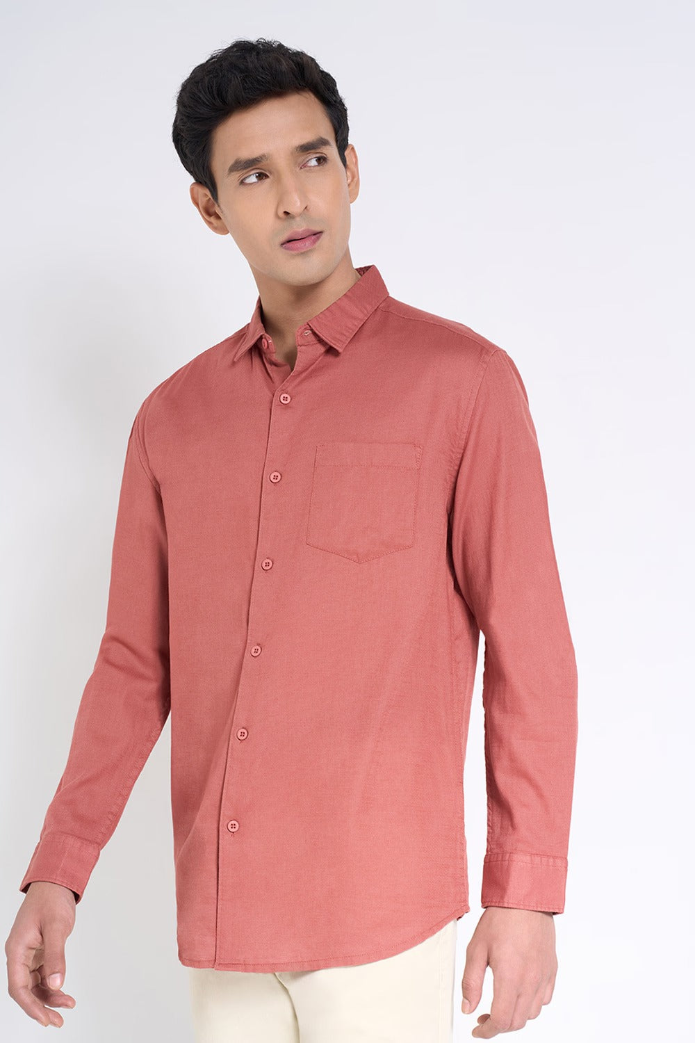 Relaxed fit men’s cotton shirt
