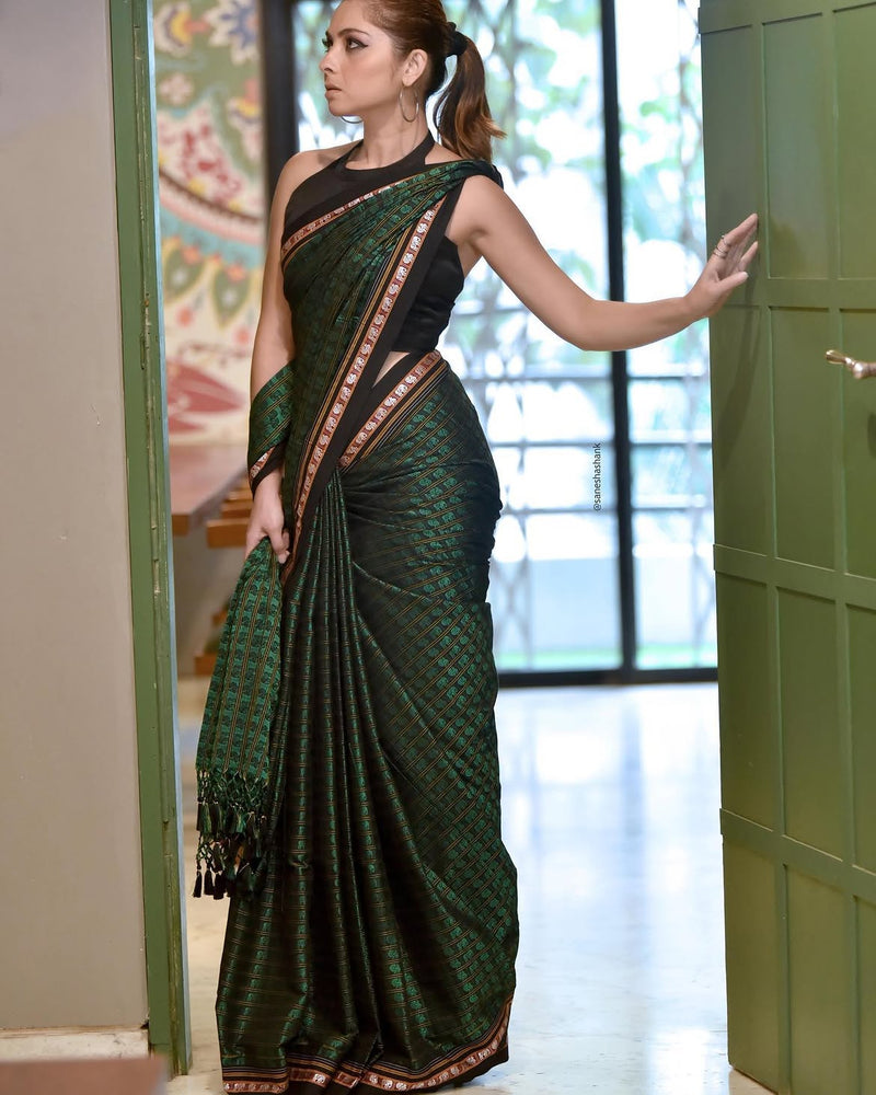 Emerald Haathi Khun Massara Saree
