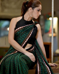 Emerald Haathi Khun Massara Saree