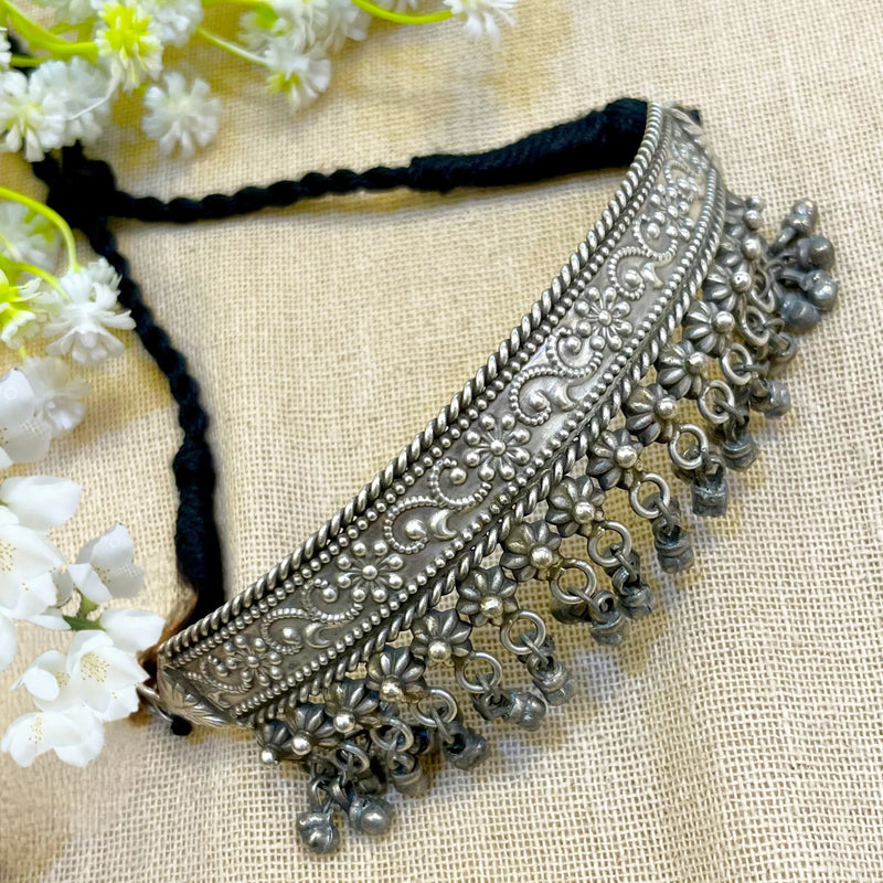 Oxidized Silver Look Brass Choker