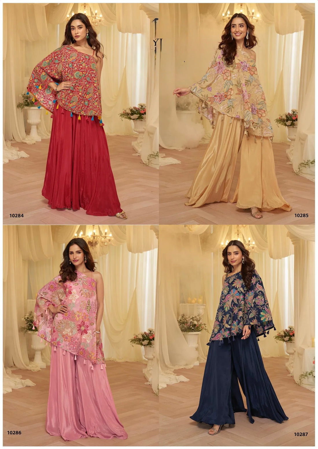 Viscose With Embroidered Designer Top And Bottom - indo western by Reet Lifesstyle