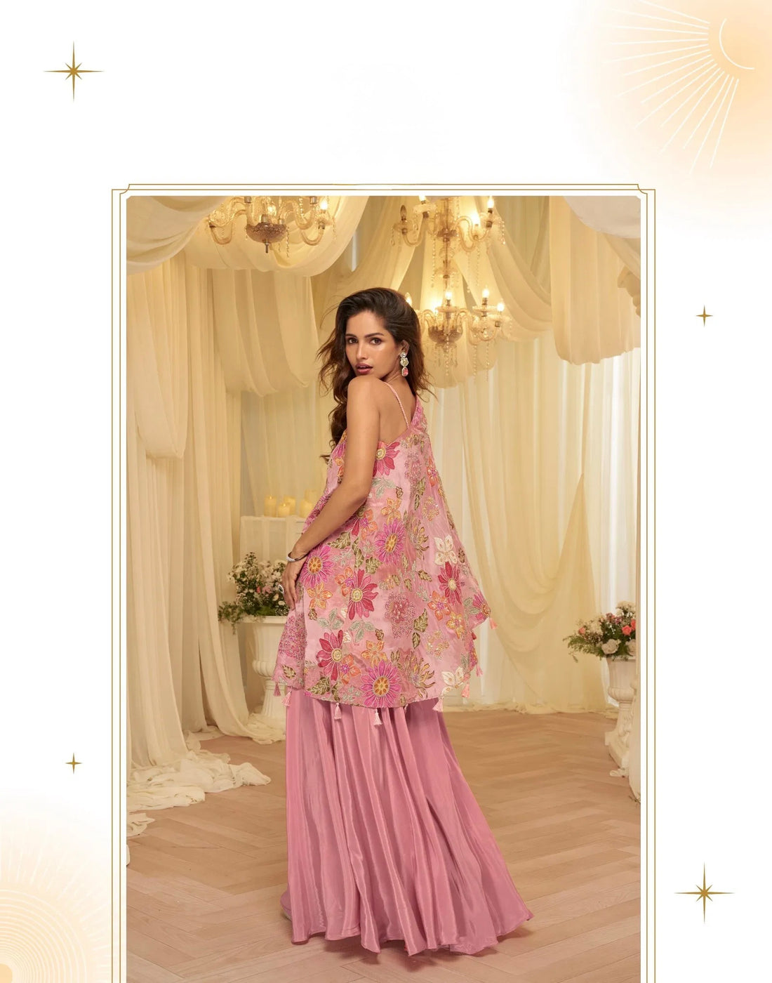 Viscose With Embroidered Designer Top And Bottom - indo western by Reet Lifesstyle