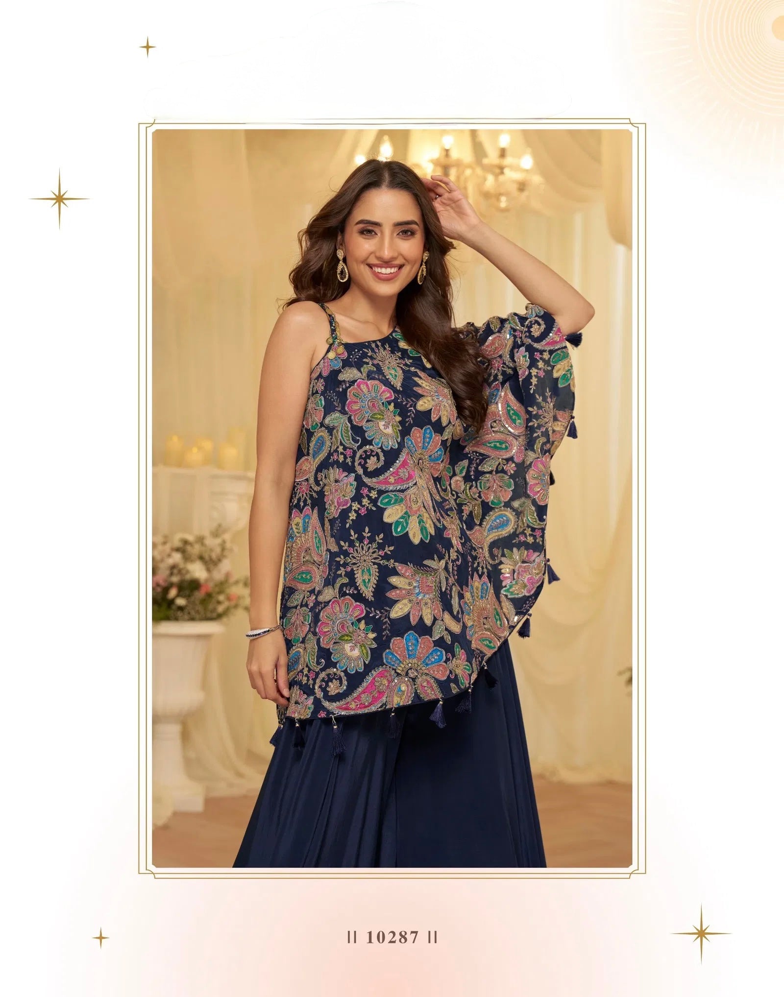 Viscose With Embroidered Designer Top And Bottom - indo western by Reet Lifesstyle