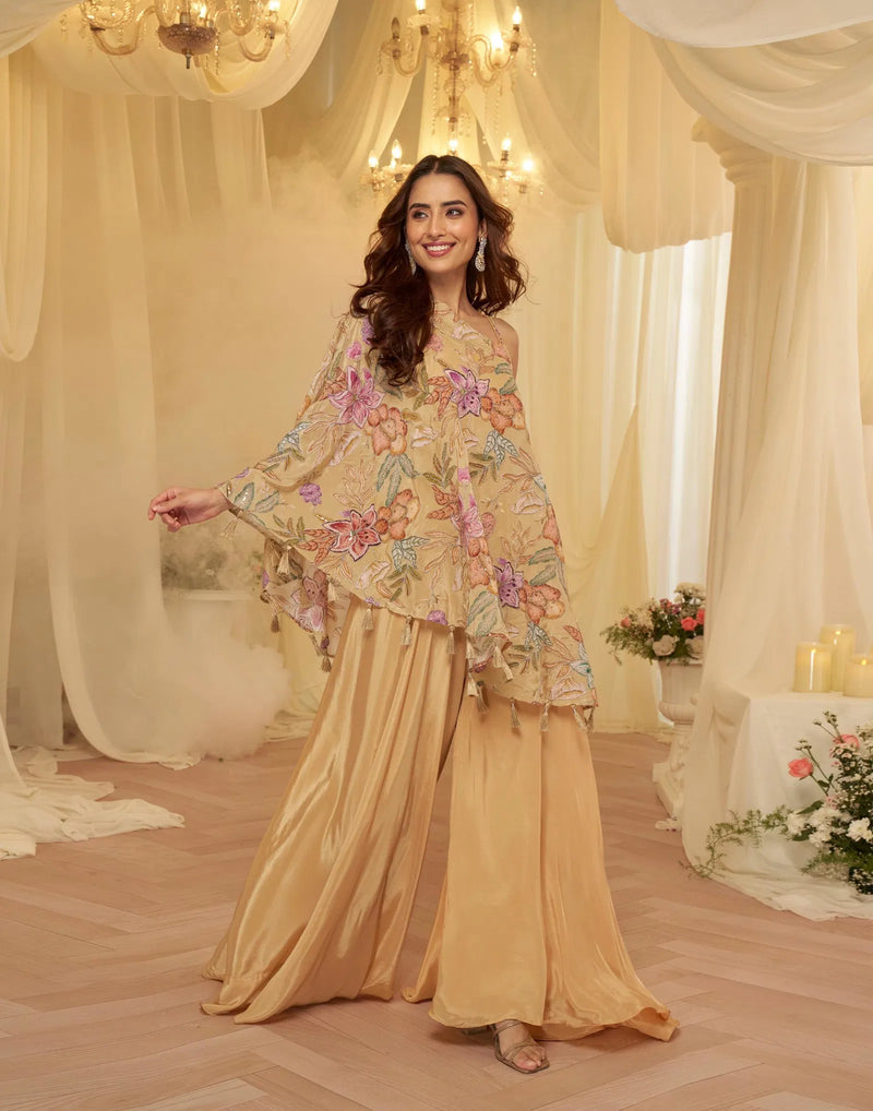 Viscose With Embroidered Designer Top And Bottom - indo western by Reet Lifesstyle