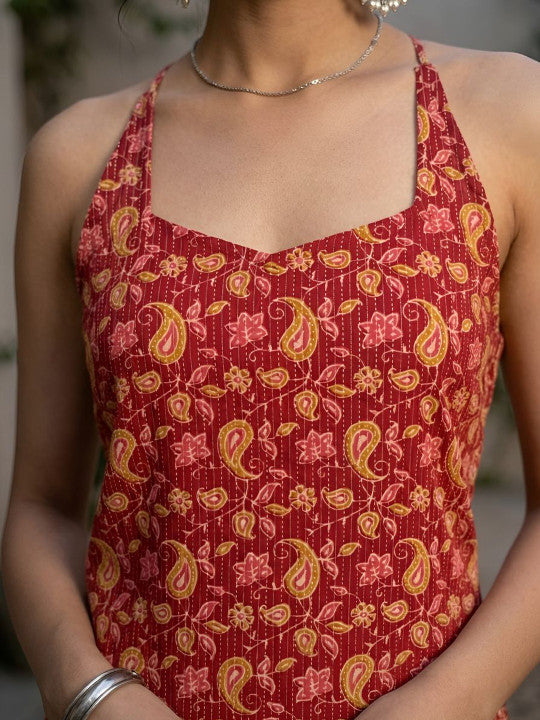 Ruhani Terracotta Printed Kurta
