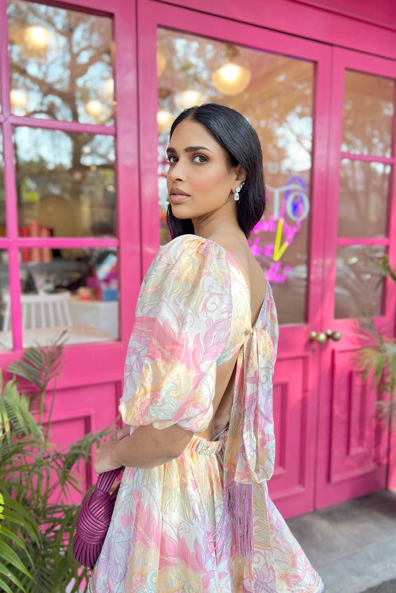 printed chanderi cotton dress