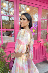 printed chanderi cotton dress