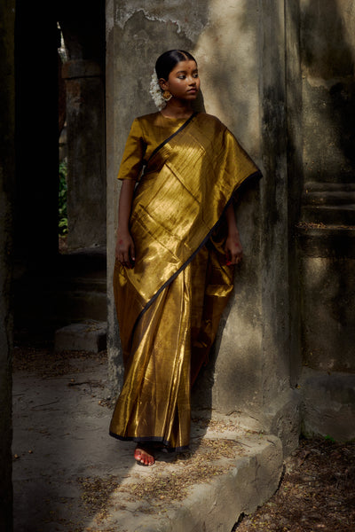 Shikhara Gold Handwoven Tissue Saree