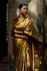 Shikhara Gold Handwoven Tissue Saree