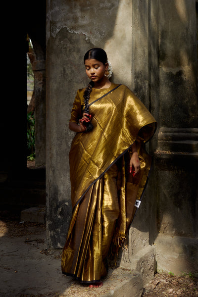 Shikhara Gold Handwoven Tissue Saree