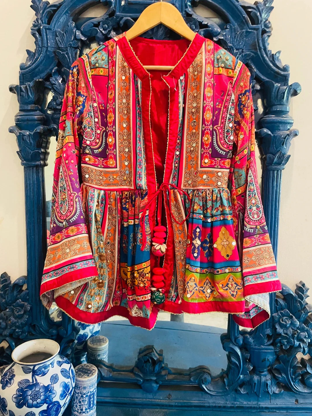 Mirror work boho top