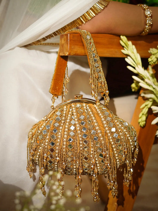 Sheesh Mahal Green Potli Bag
