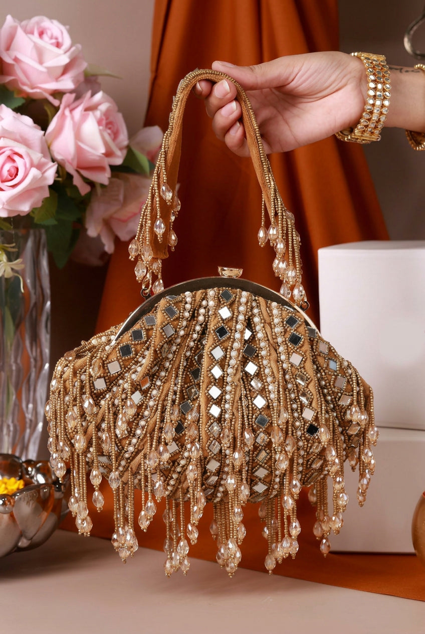 Sheesh Mahal Green Potli Bag