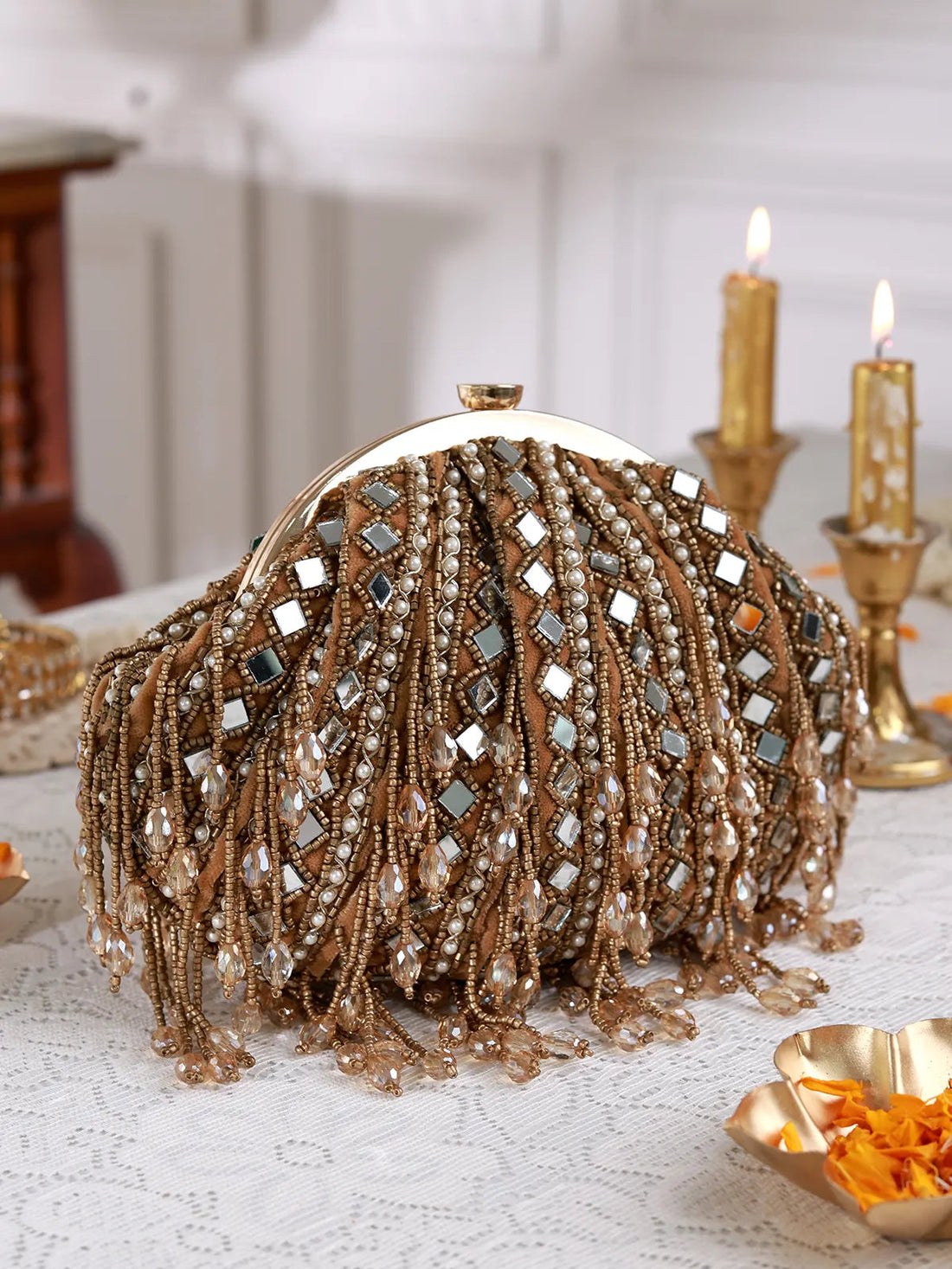 Sheesh Mahal Green Potli Bag