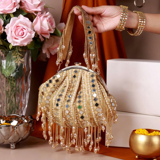 Sheesh Mahal Green Potli Bag