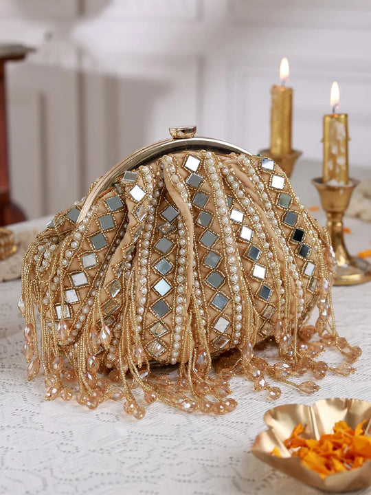 Sheesh Mahal Green Potli Bag