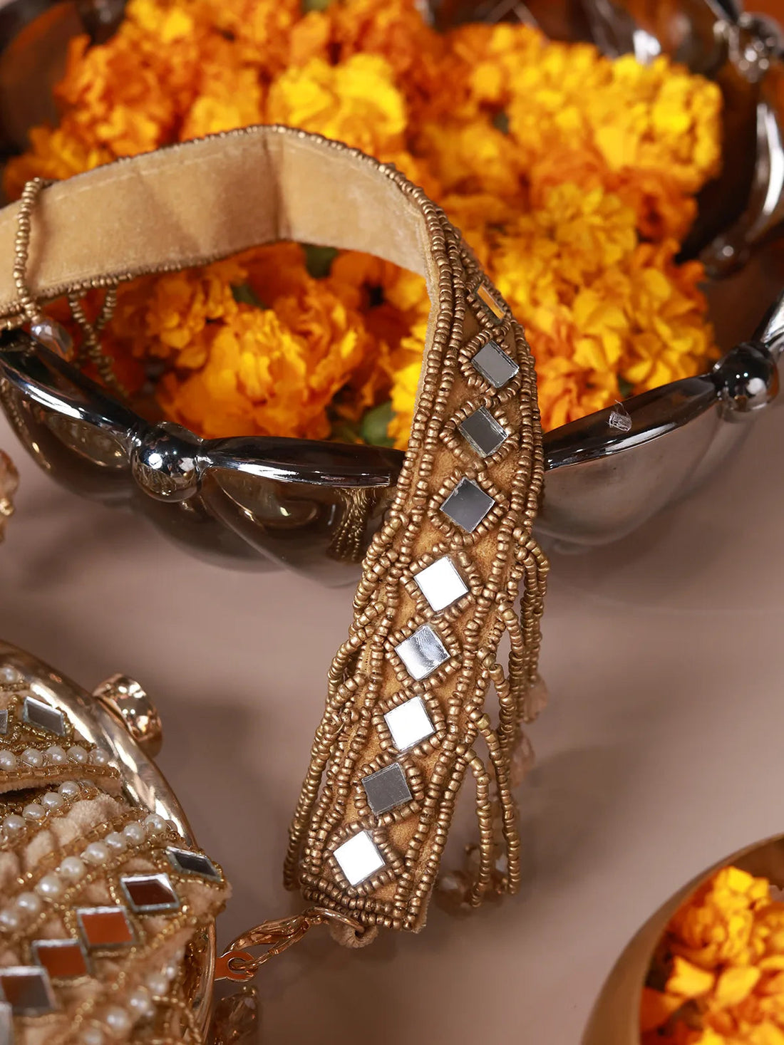 Sheesh Mahal Green Potli Bag