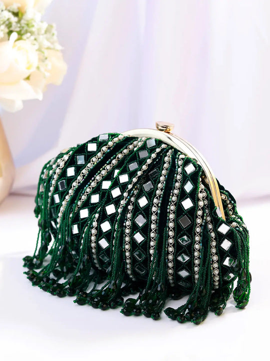 Sheesh Mahal Green Potli Bag