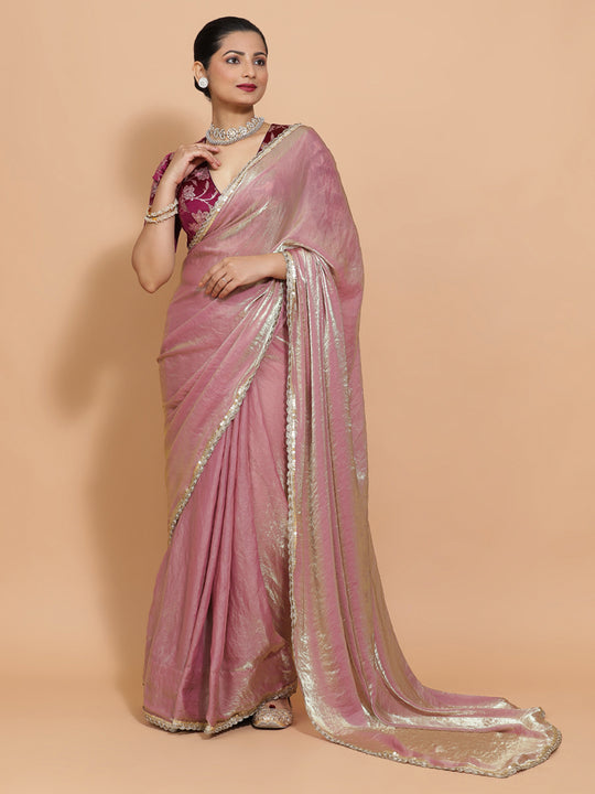 Silken Lavender Ready-to-Wear One Minute Pre Draped Saree