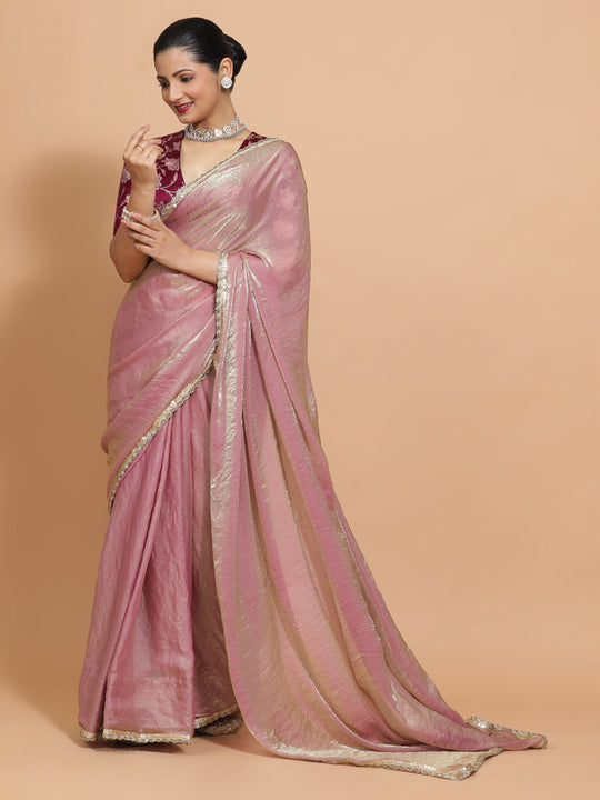 Silken Lavender Ready-to-Wear One Minute Pre Draped Saree