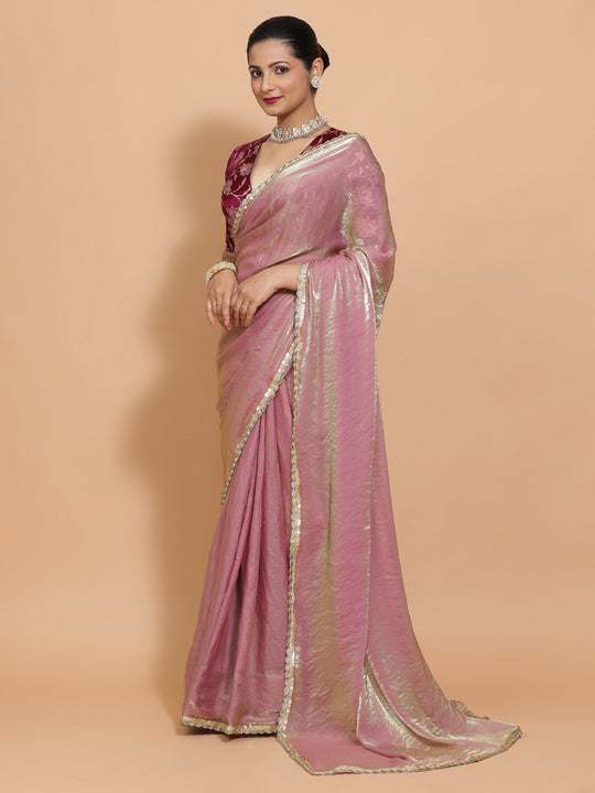 Silken Lavender Ready-to-Wear One Minute Pre Draped Saree