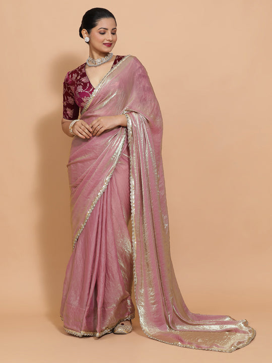 Silken Lavender Ready-to-Wear One Minute Pre Draped Saree