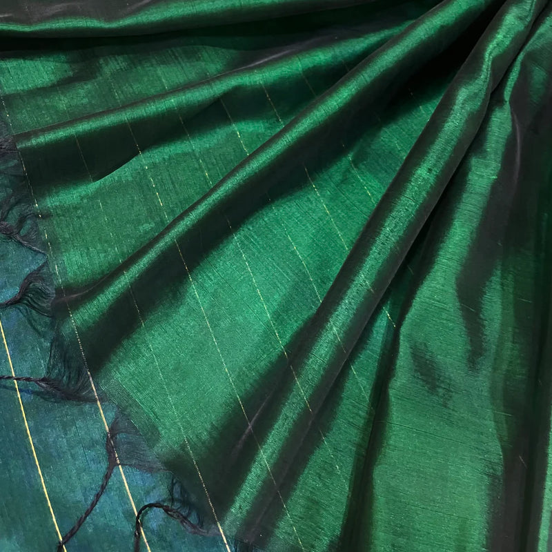 Chanderi Pattu silk saree with zari bootis all over