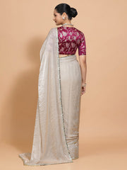 Silver Grey Ready-to-Wear One Minute Pre Draped Saree