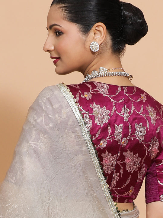 Silver Grey Ready-to-Wear One Minute Pre Draped Saree