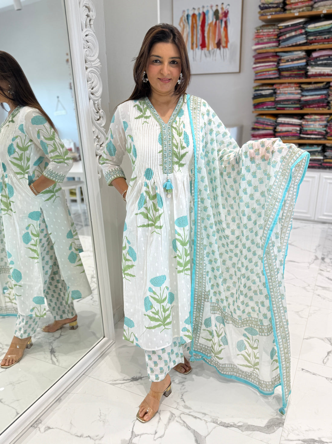 Printed cotton suit set for ladies
