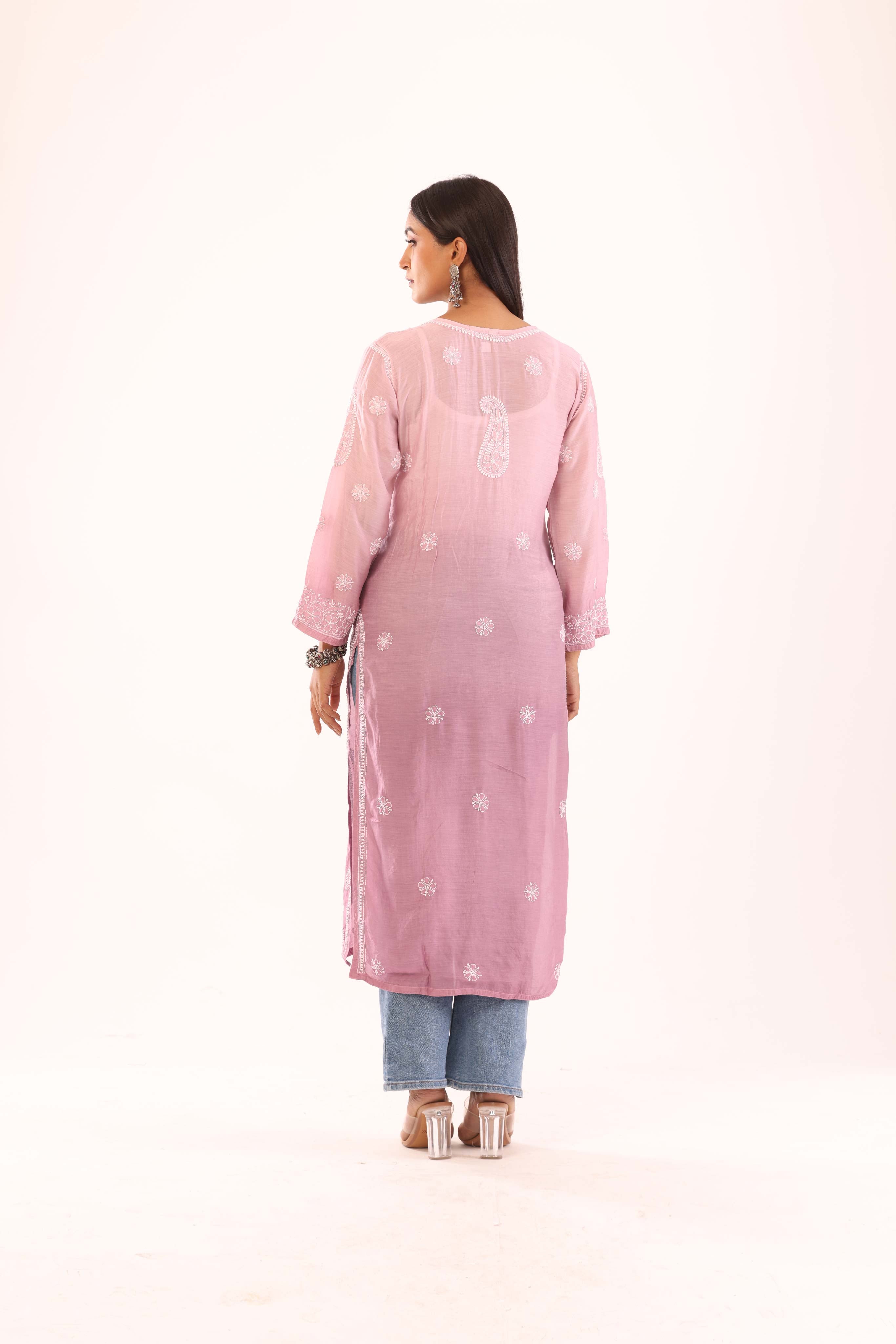 shadow fanda chikankari kurti