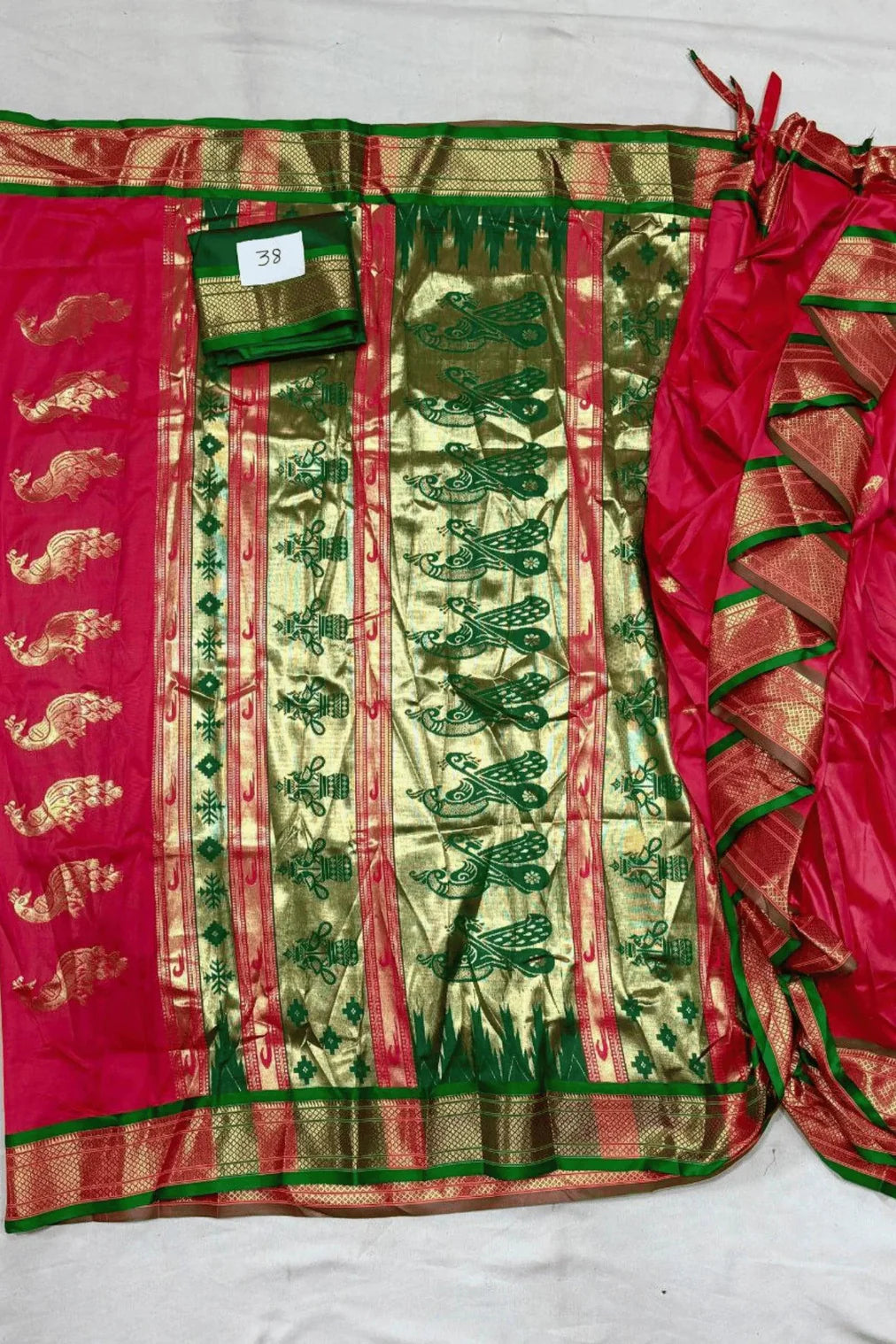 Soft Silk Pink Peshwai Nauvari  Ready to Wear Saree