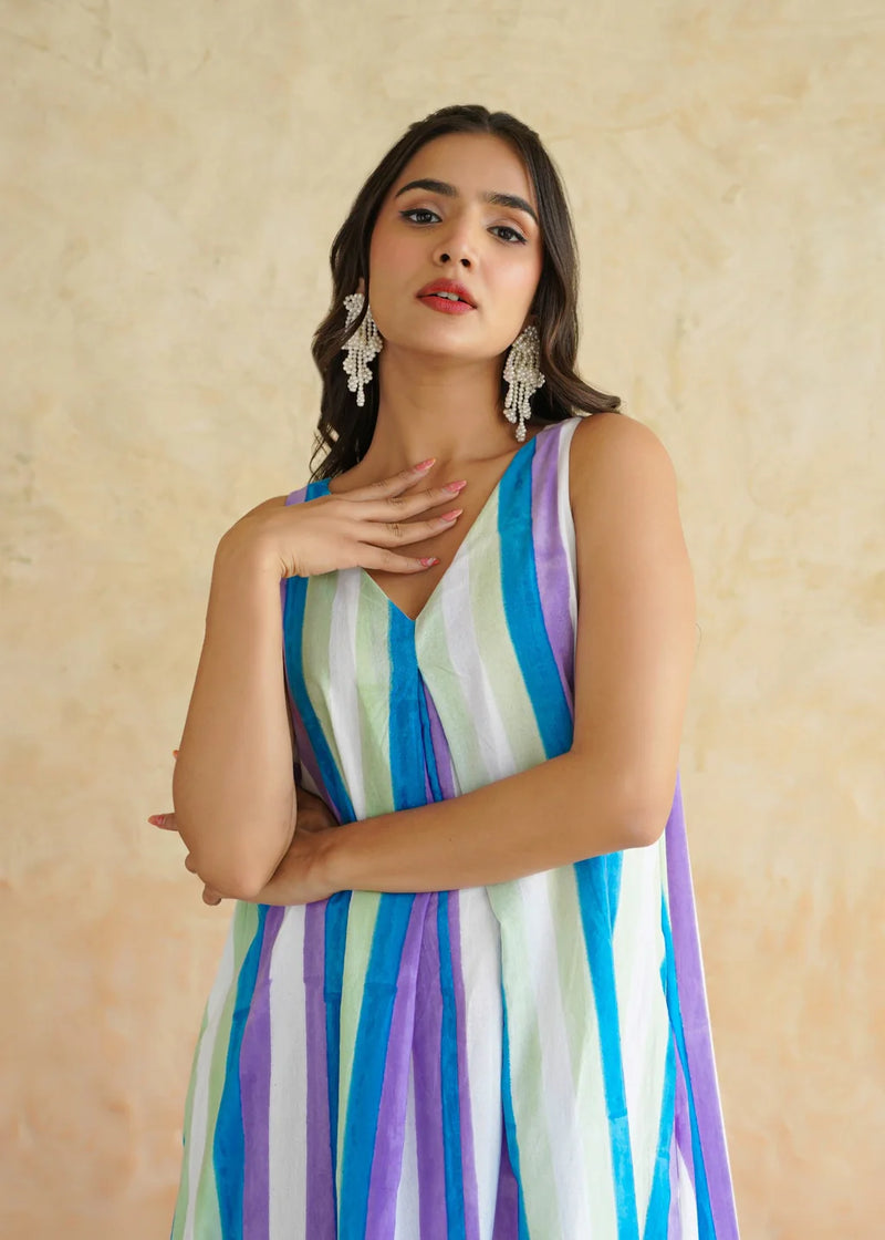 Noor Amara Striped Cotton Maxi Dress