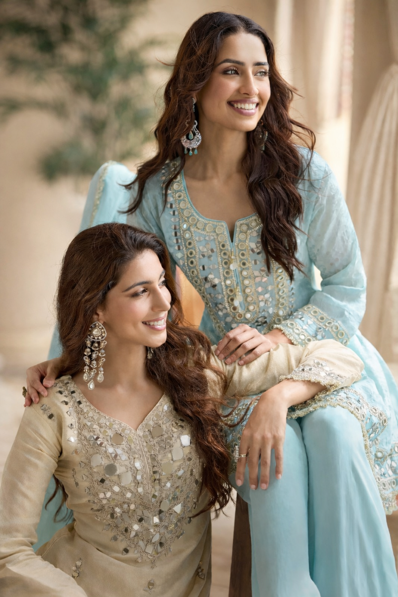 DESIGNER MIRROR PREMIUM SILK SALWAR SUIT