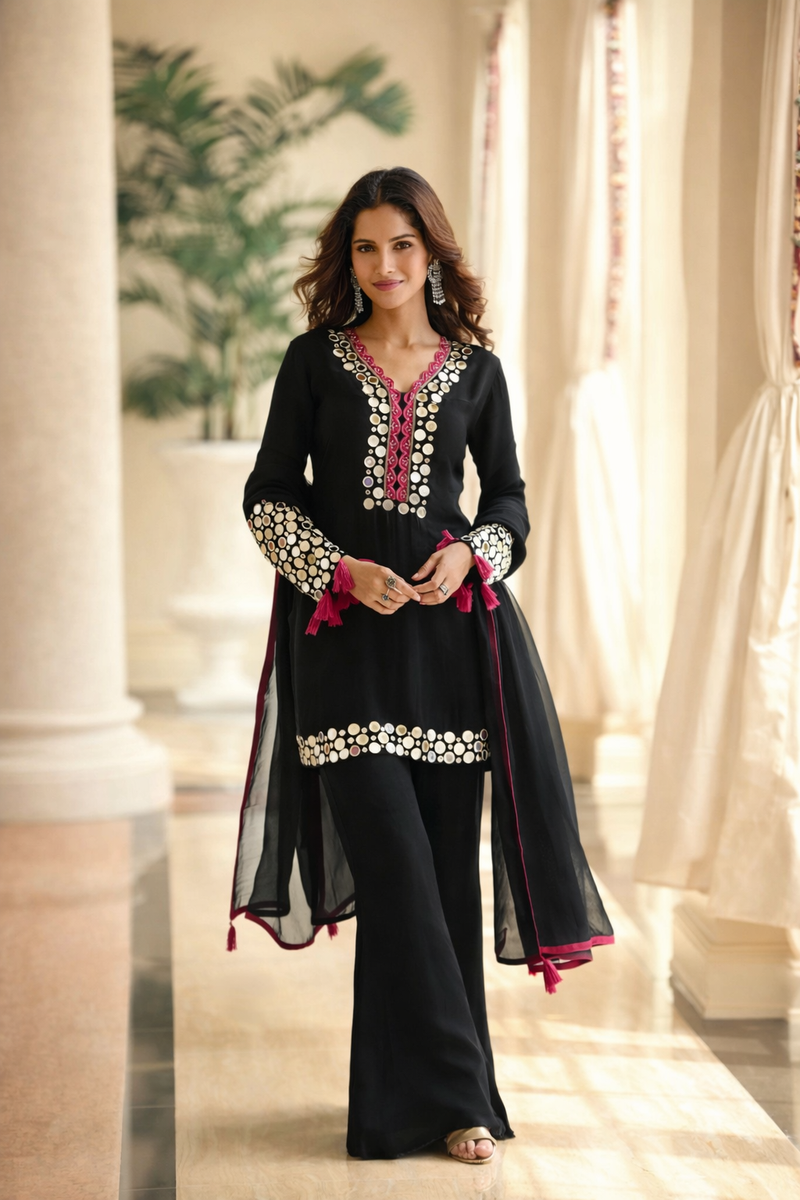 DESIGNER MIRROR PREMIUM SILK SALWAR SUIT