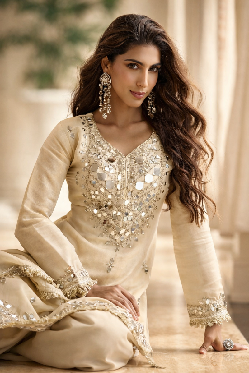 DESIGNER MIRROR PREMIUM SILK SALWAR SUIT