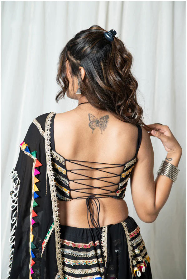 black navratri skirt set