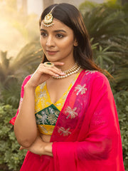 Tales Of Organza Pink Saree with Blouse